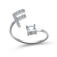 Elegant Initials Ring: Adjustable Initial Letter Ring