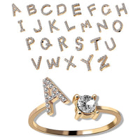 Elegant Initials Ring: Adjustable Initial Letter Ring